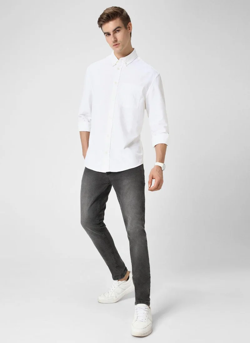 Urbano Fashion  Urbano Fashion Men's Grey Slim Fit Washed Jeans Stretchable for Men | Best Price UAE